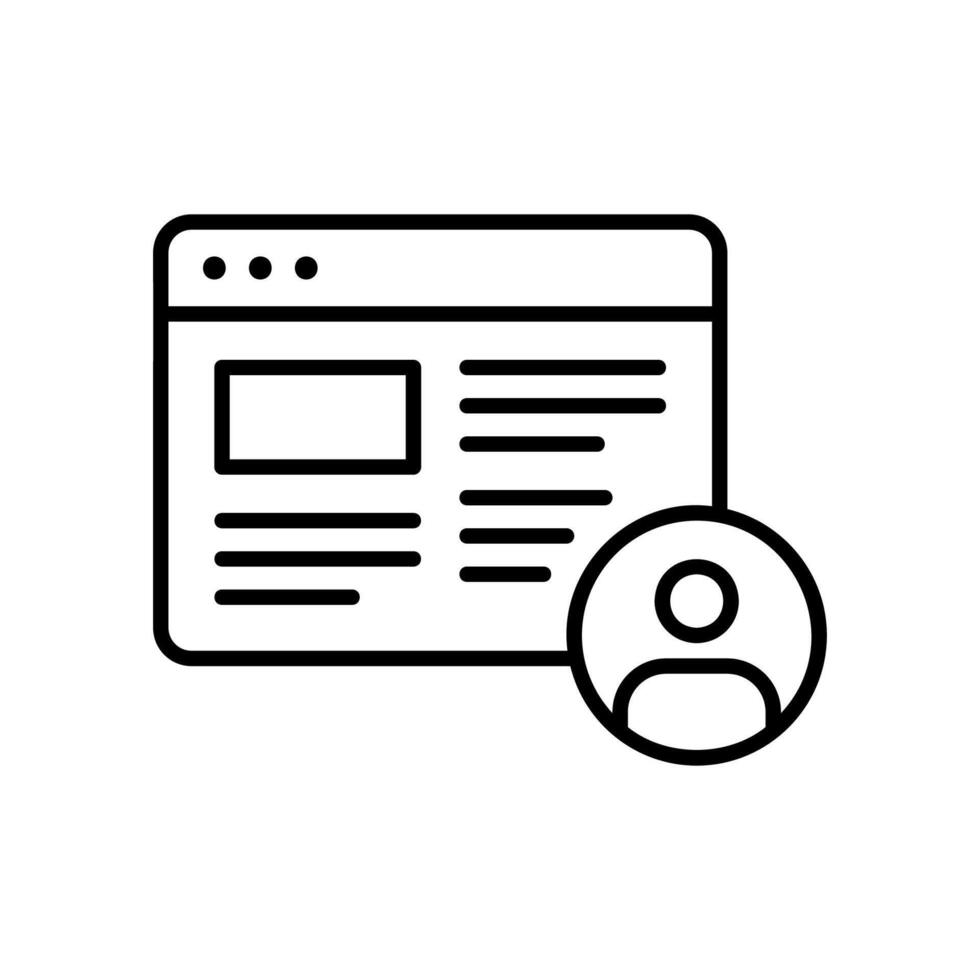 User or author icon on a website article vector
