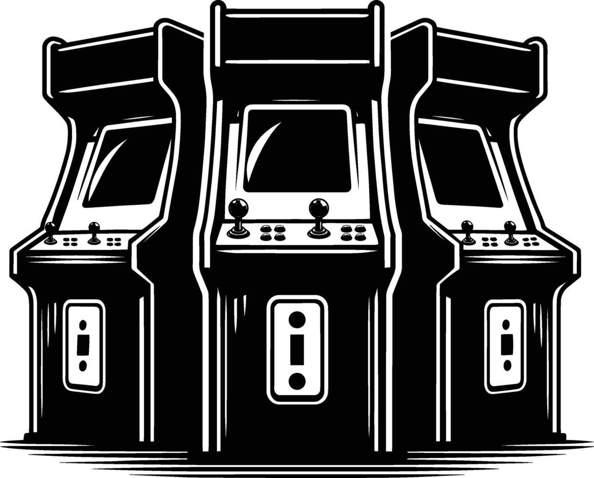 An arcade machine with two games on it vector