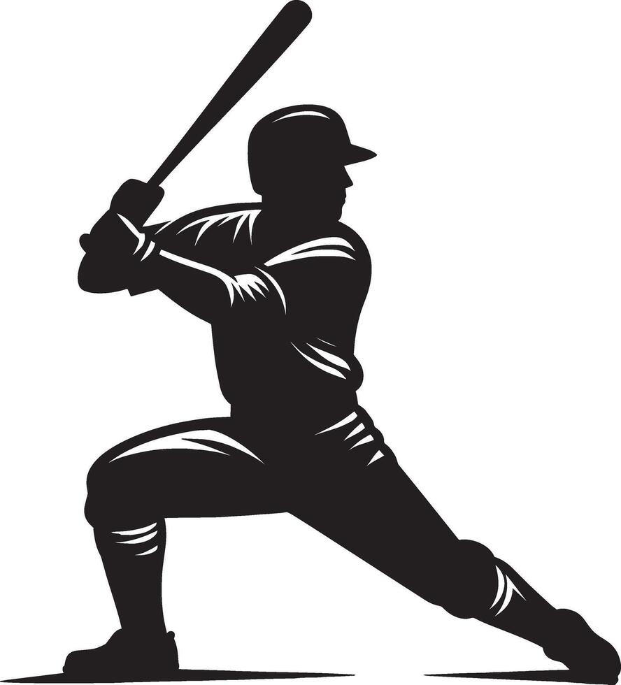 Baseball player silhouette on white background vector