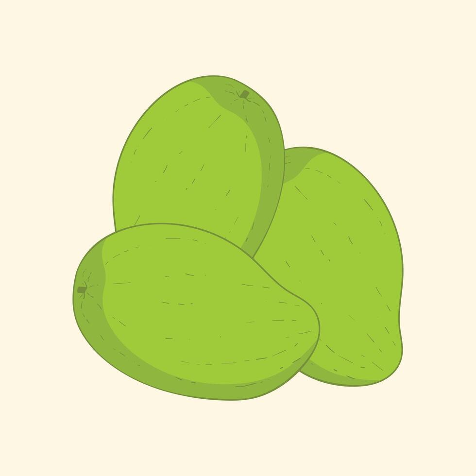 Mango fruit flat design cartoon icon illustration vector