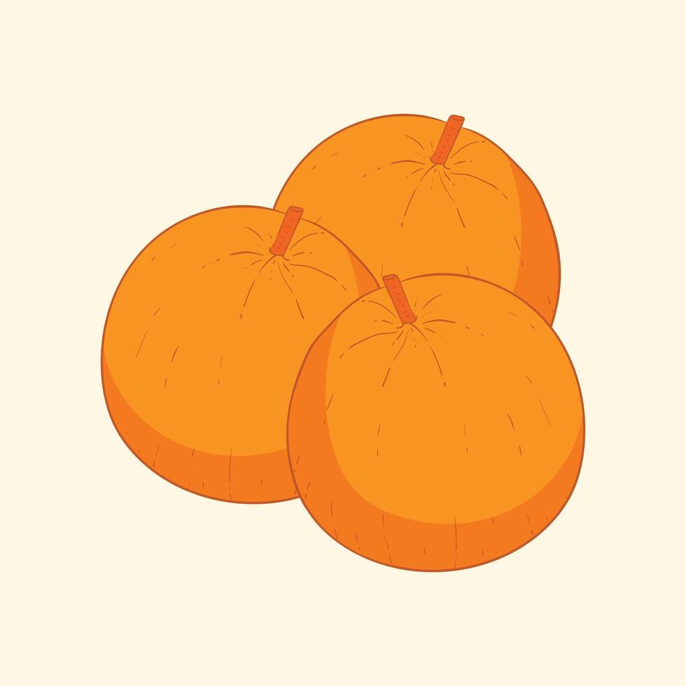 Orange fruit flat design cartoon icon illustration vector