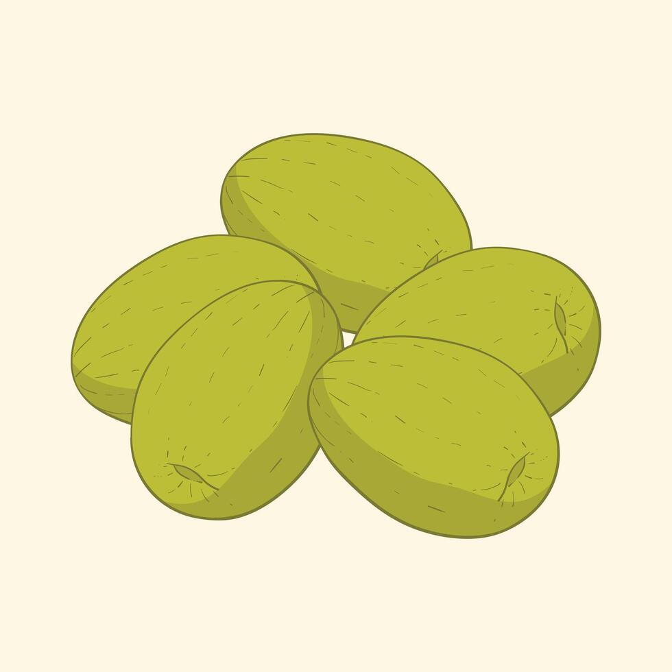 Olive fruit flat design cartoon icon illustration vector