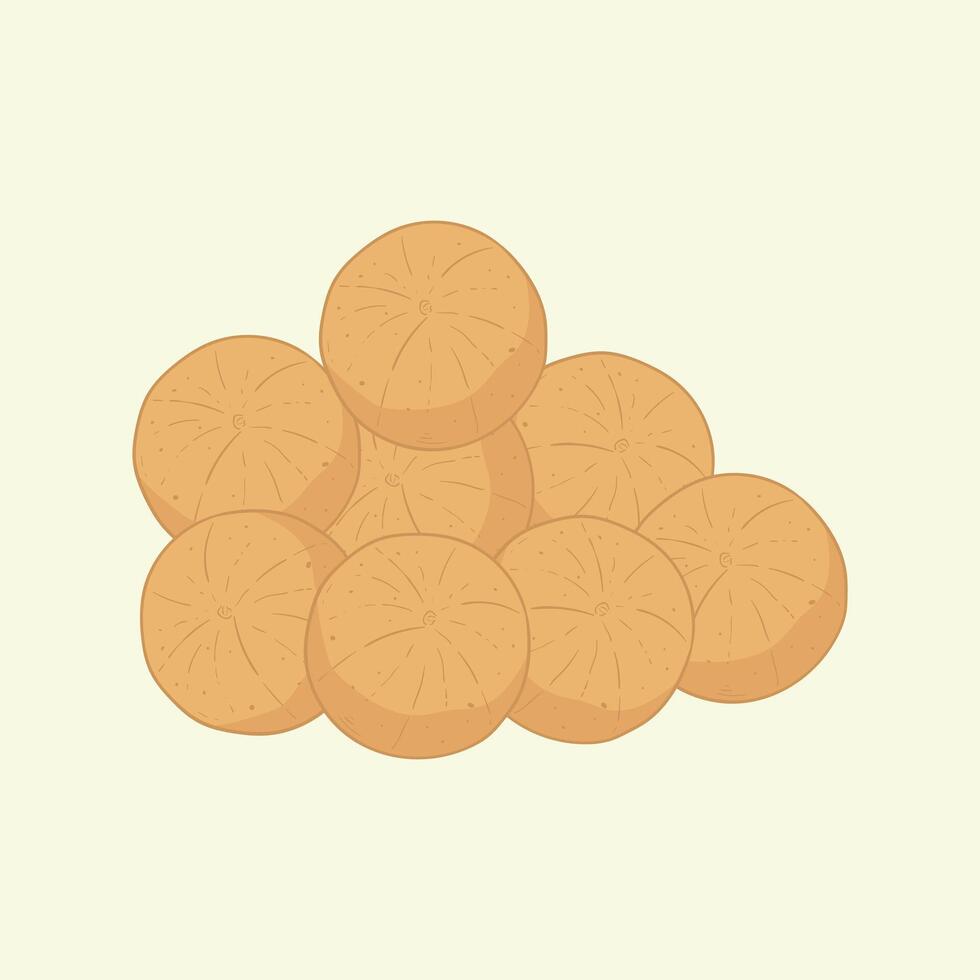 Langsat Fruit Flat Design Cartoon Icon Illustration vector