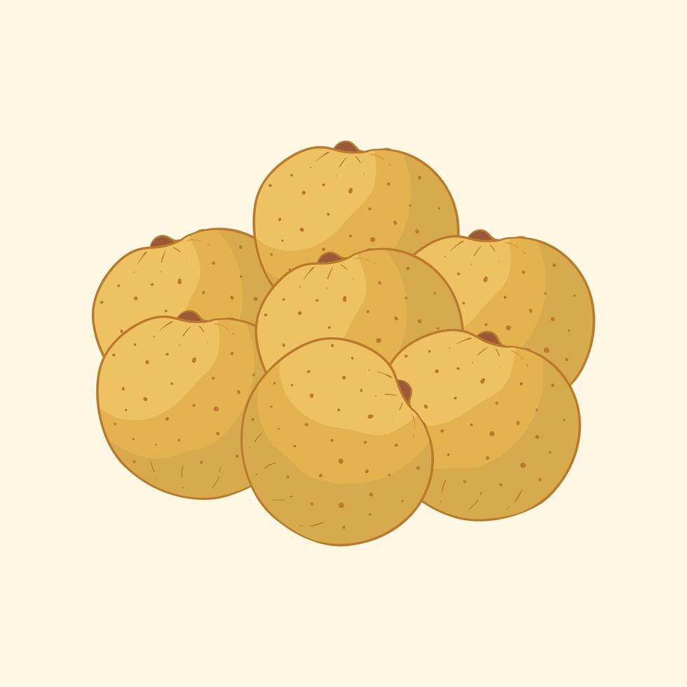 Longan fruit flat design cartoon icon illustration vector