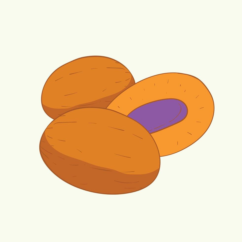 Gandaria Fruit Flat Design Cartoon Icon Illustration vector