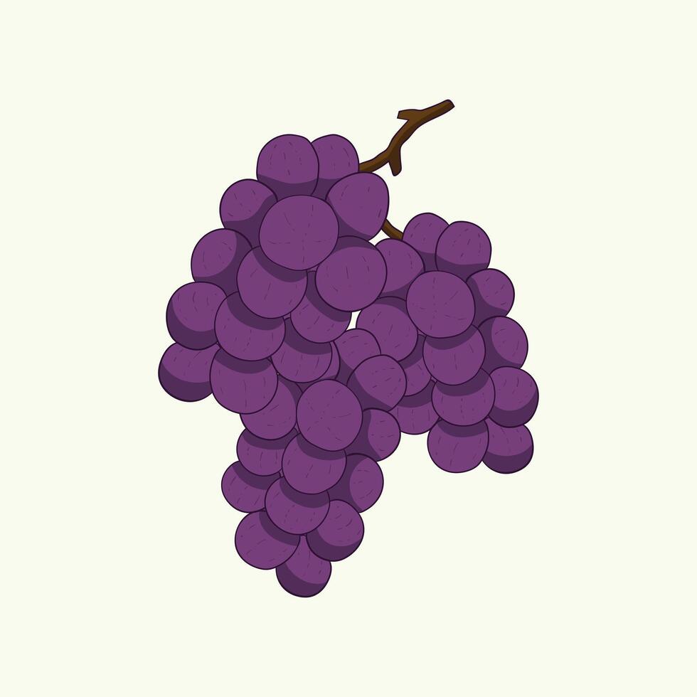 Grape Fruit Flat Design Cartoon Icon Illustration vector