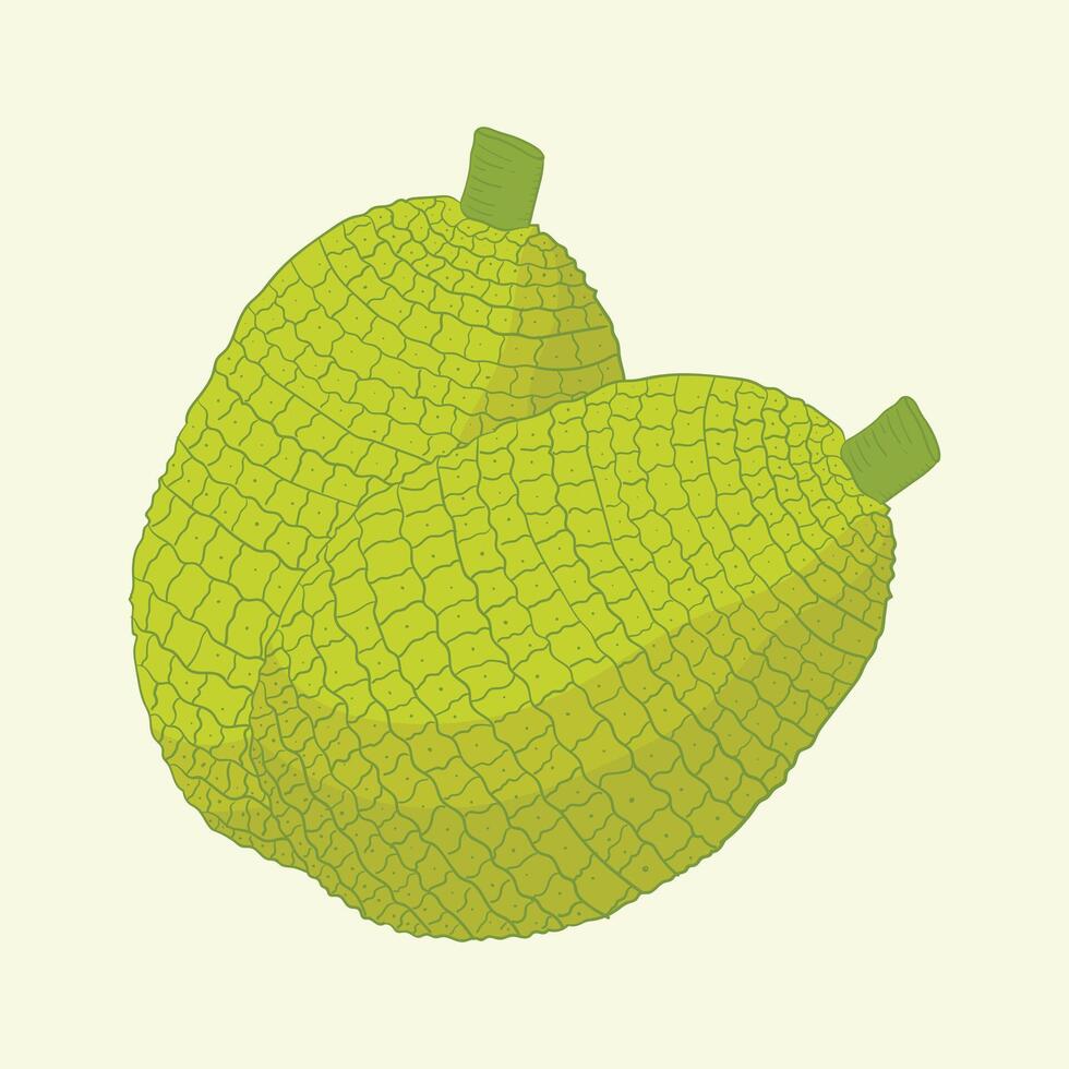 Jackfruit Flat Design Cartoon Icon Illustration vector