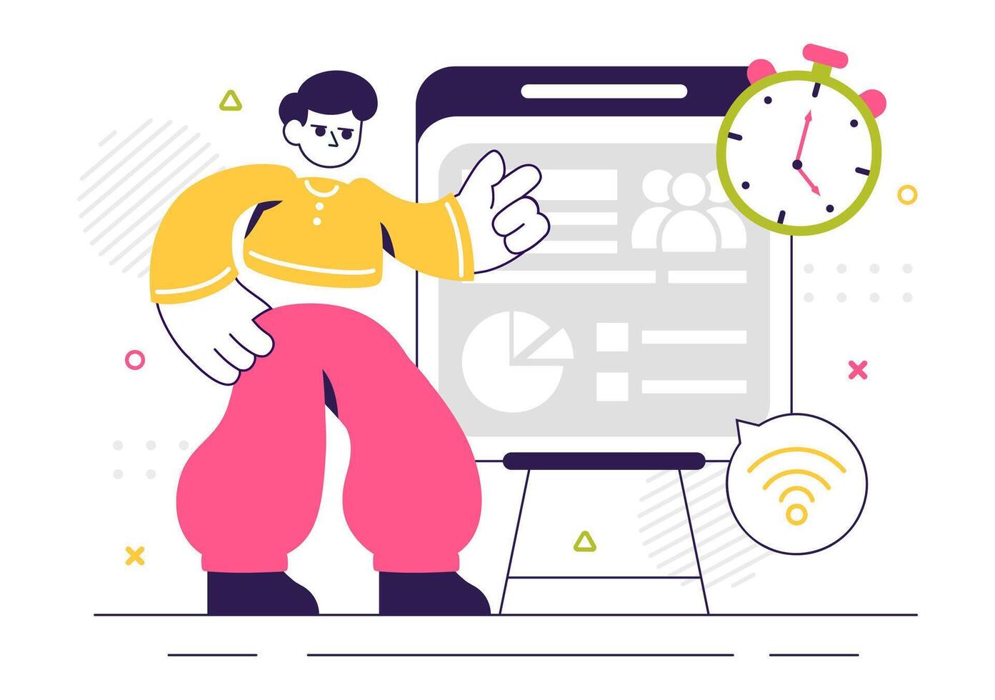 ERP Concept Featuring Company Integration and System Automation vector