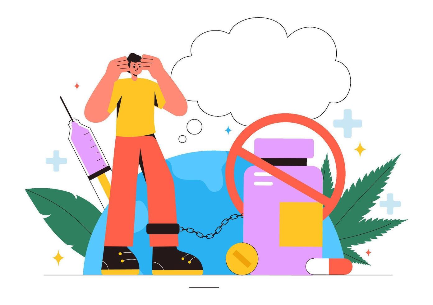 Anti-Drug Awareness Illustration for International Drug Abuse Day vector