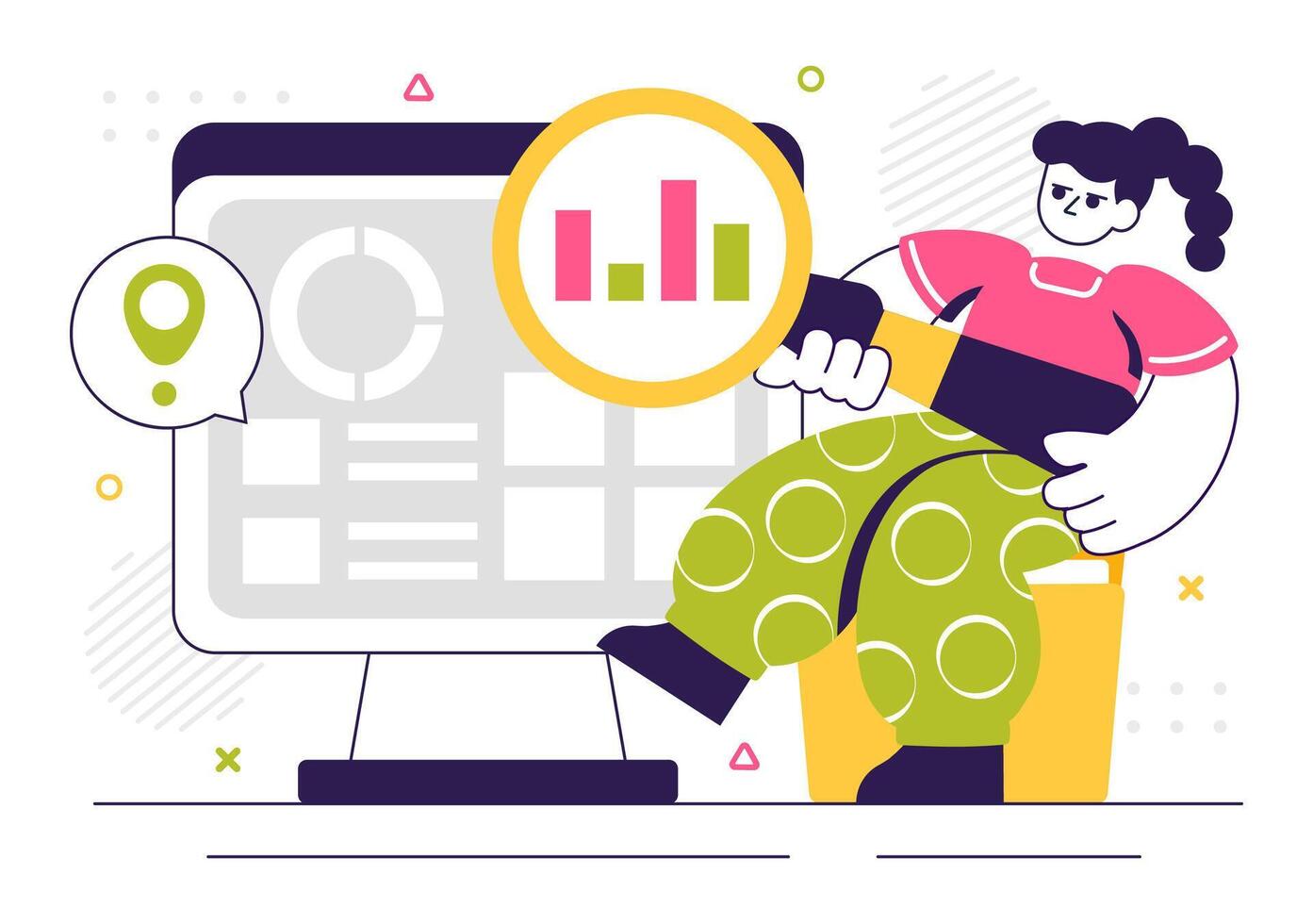 ERP Technology System Illustration for Streamlined Business Processes vector