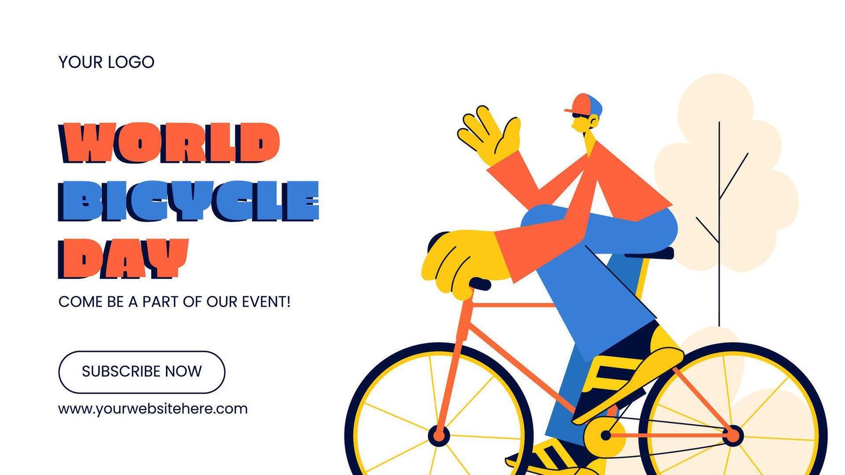 Happy World Bicycle Day Template for Social Media Thumbnail Style vector