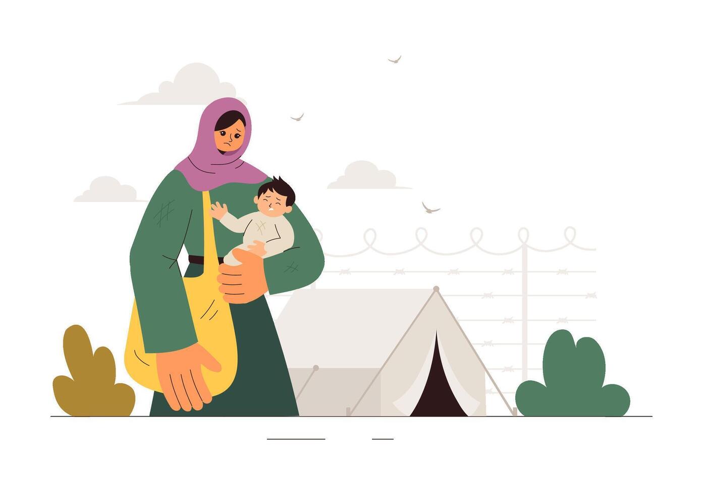 June 20 Refugee Awareness with Parents and Kids on the Move vector