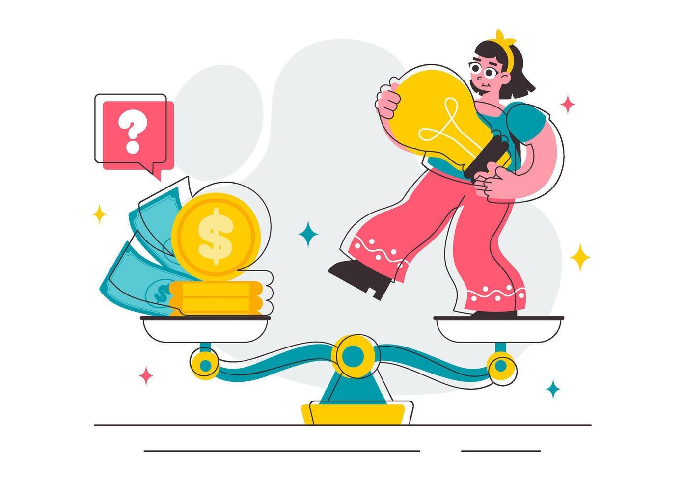 Flat Style Illustration of Economic Inflation and Price Fluctuation vector