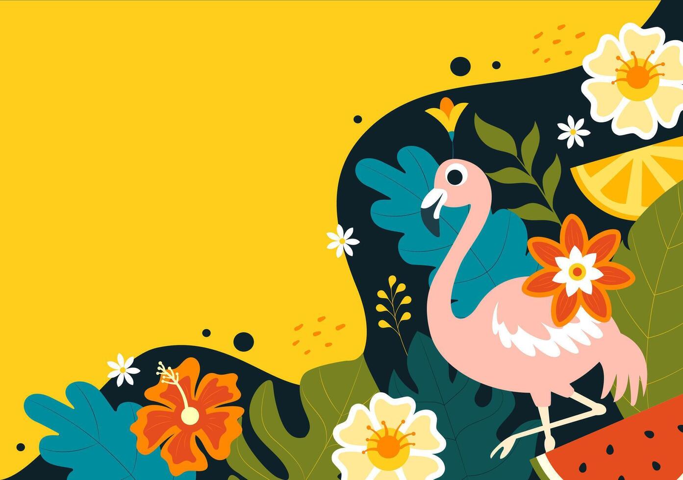 Save the Tropics Illustration with Natural Elements and Animals vector