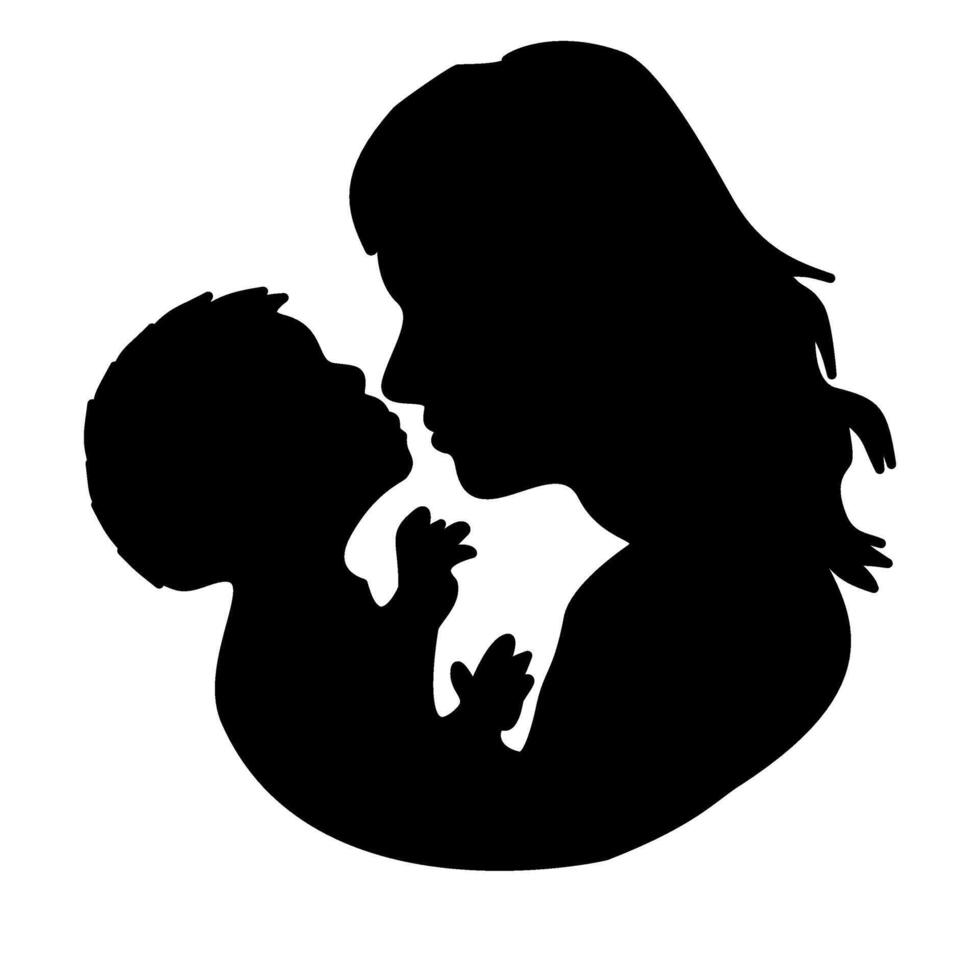 Mothers Day Illustration Silhouette vector