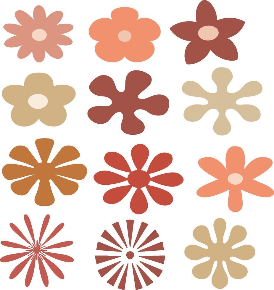 Hand-Drawn Boho Floral Elements for Design Bundle vector
