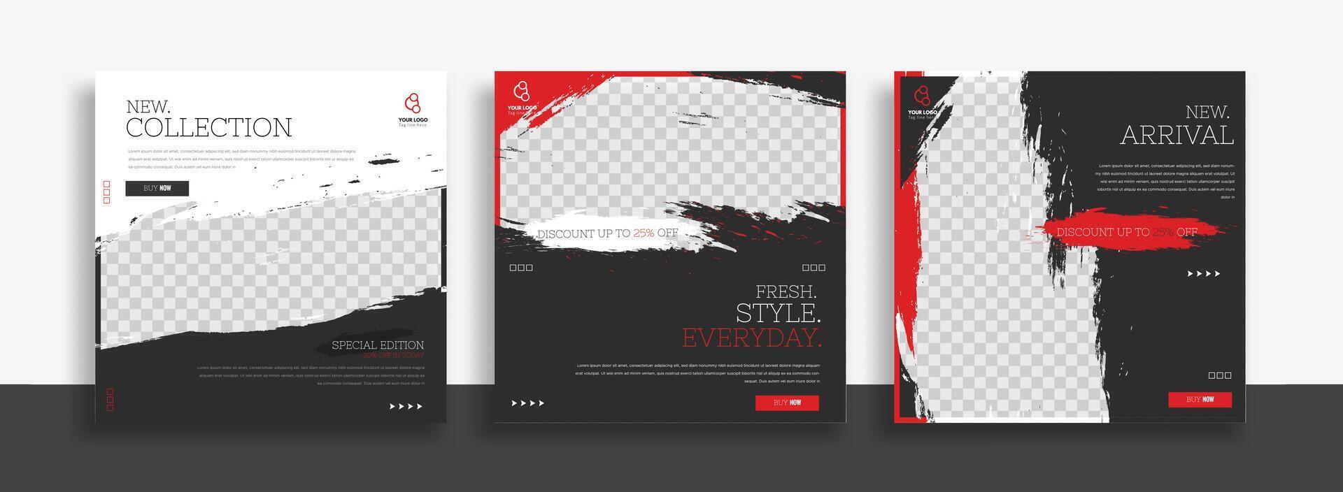 new arrival social media post template design. vector