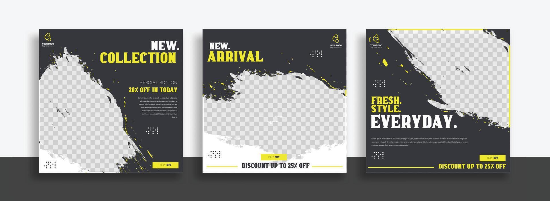 Creative new arrival social media post template design illustration vector