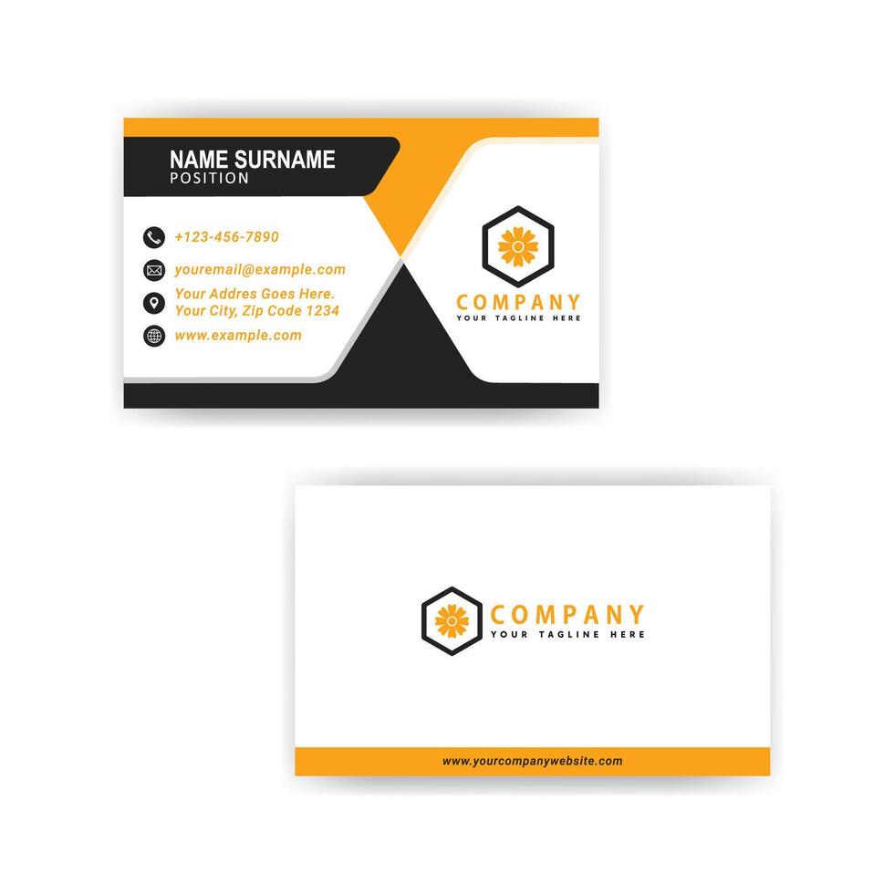 A set of horizontal double-sided Business Card With purple and dark colour Template Designs For Company. Simple Clean Design Template. vector