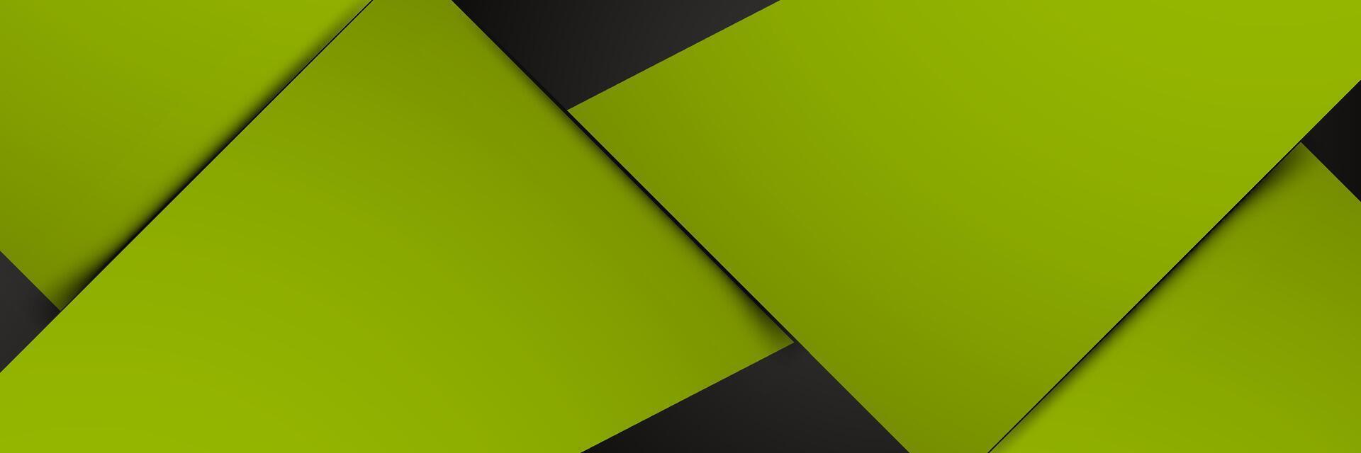 Green and Black Abstract Geometric Background with Overlapping Layers vector