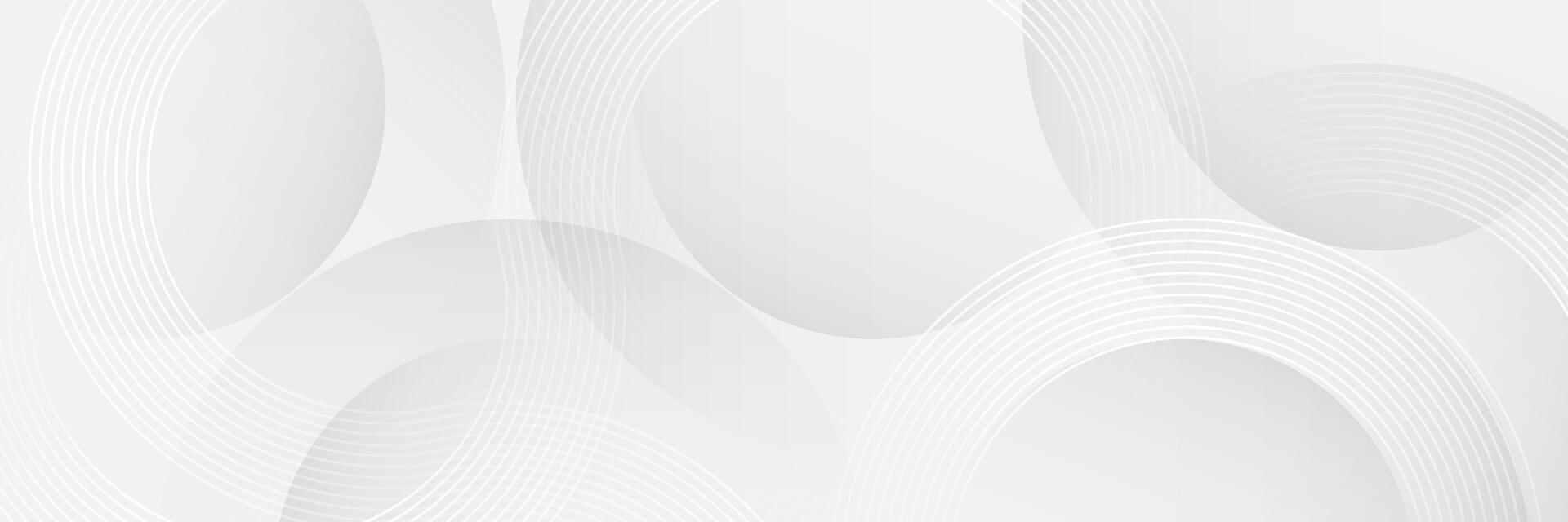 Minimal Abstract White Background with Circular Lines vector