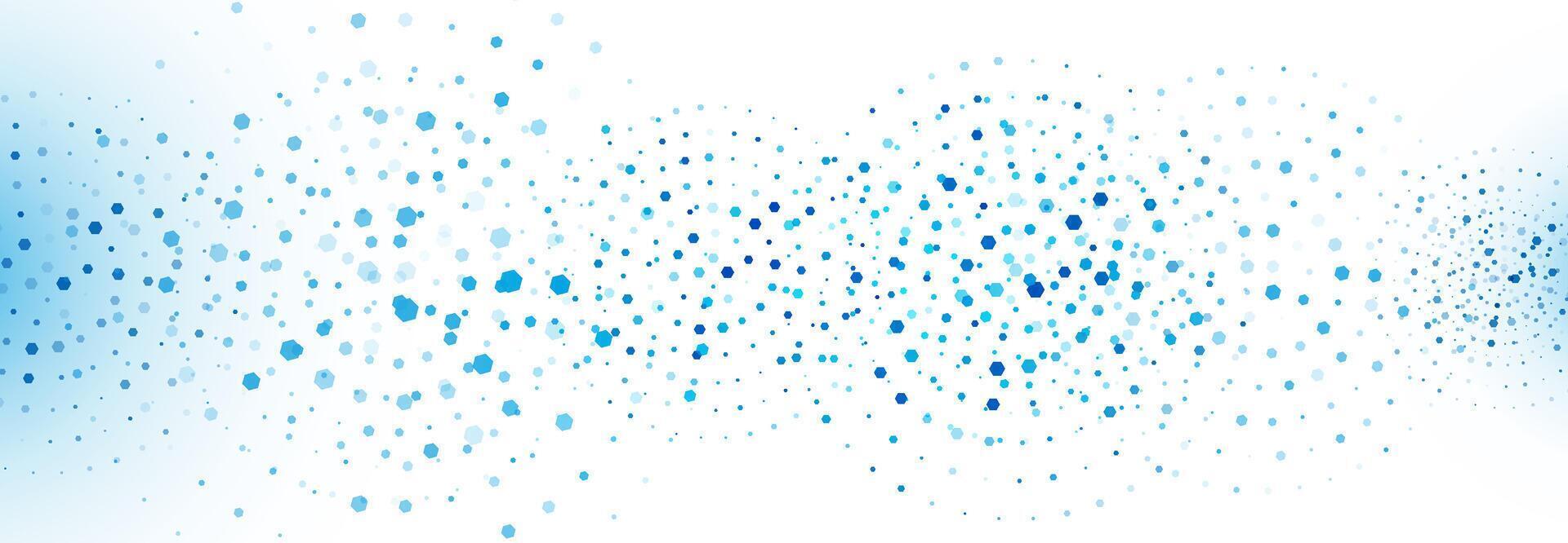 Blue Gradient Hexagonal Dots Pattern on White Abstract Background vector