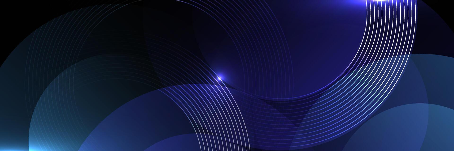 Dark Abstract Background with Blue Light Waves and Curves vector