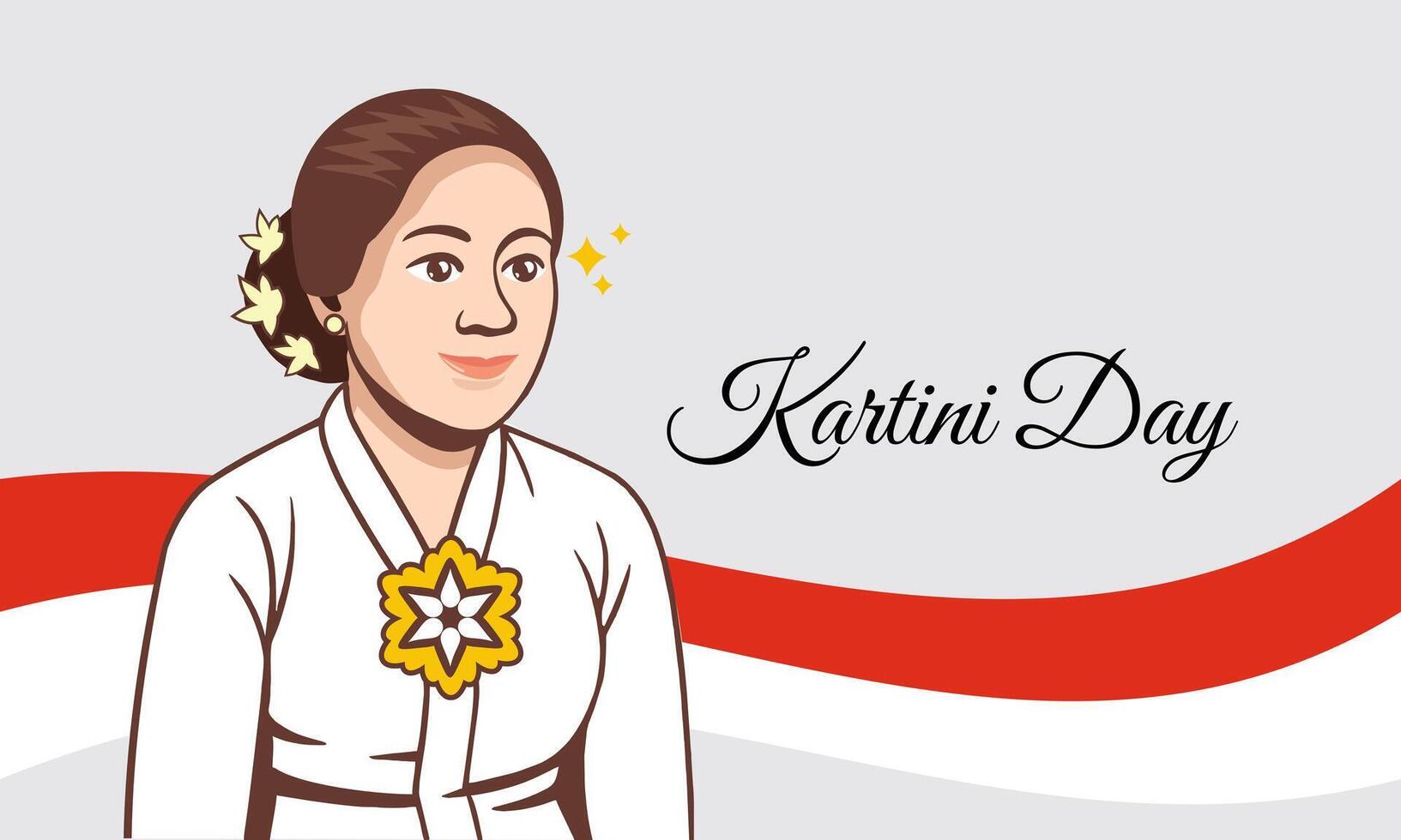 Selamat Hari Kartini Means Happy Kartini Day vector
