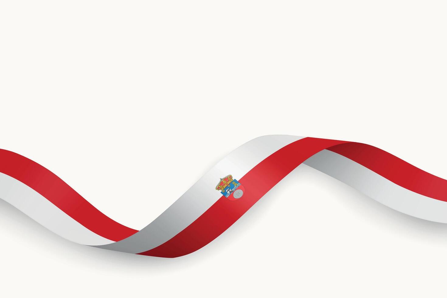 Cantabria flag on Waving ribbon. Autonomous community of Spain vector