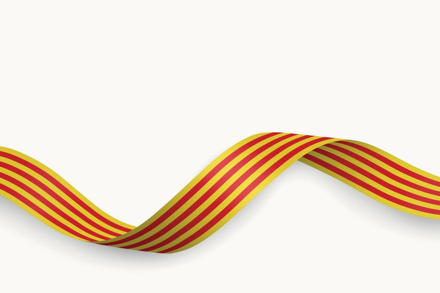 Catalonia flag on Waving ribbon. Autonomous community of Spain vector