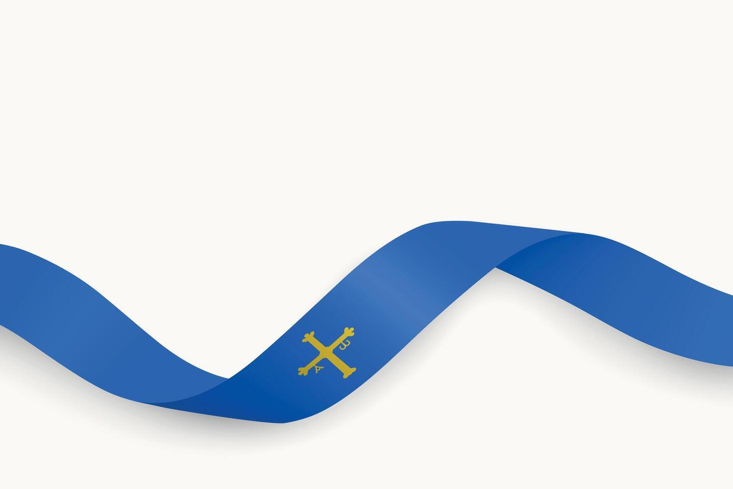 Asturias flag on Waving ribbon. Autonomous community of Spain vector