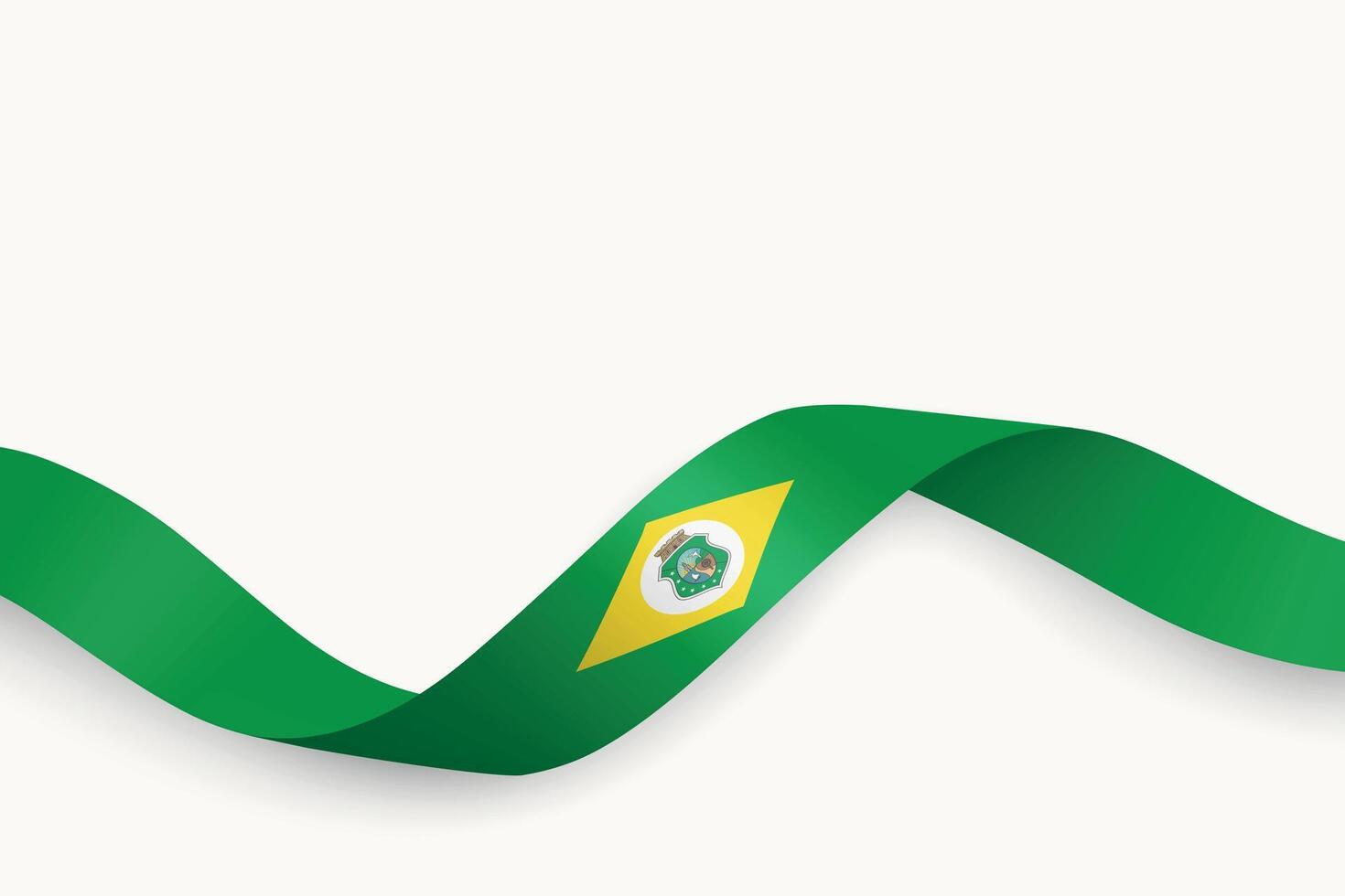 Ceara flag on Waving ribbon. State of Brazil vector