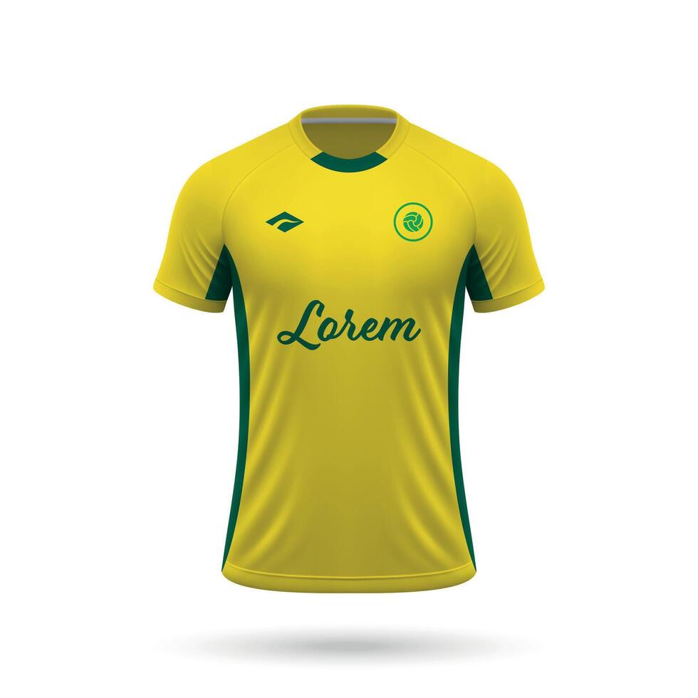 3d realistic soccer jersey in Mirassol style, football club shirt template vector