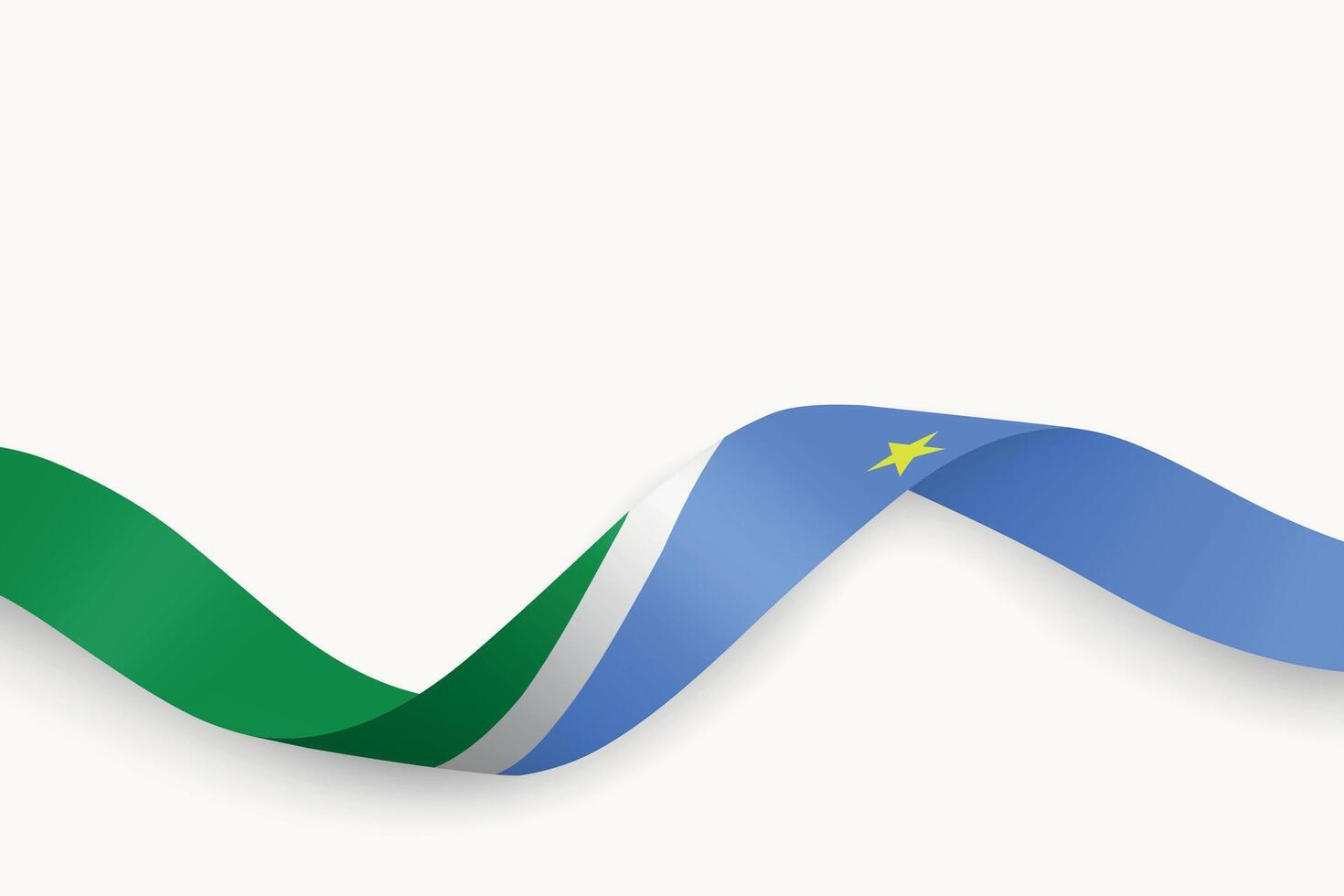 Mato Grosso do Sul flag on Waving ribbon. State of Brazil vector