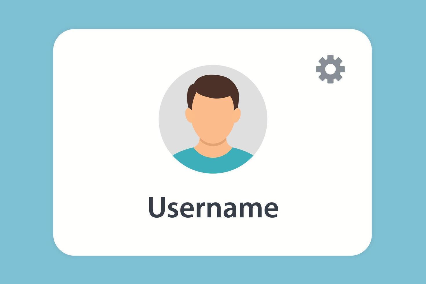 User Profile Screen with Avatar and Settings Button vector