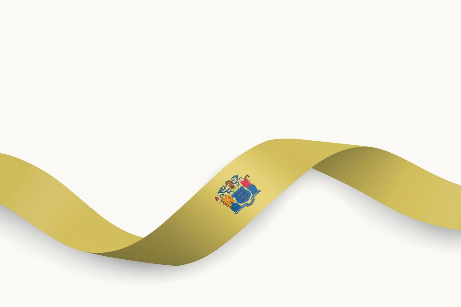 New Jersey Flag on Waving Ribbon. State of United States vector