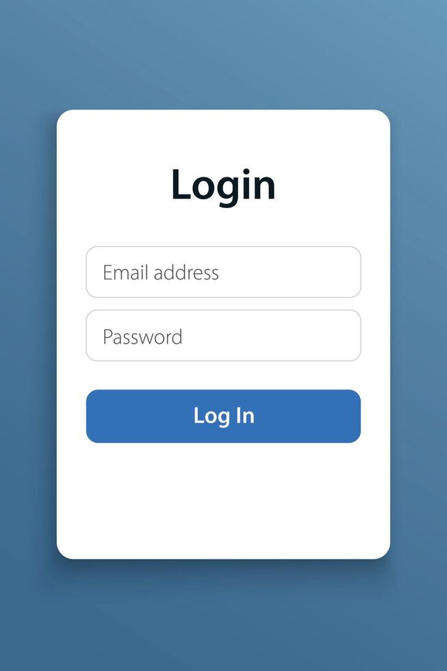 Login Screen with Email and Password Fields vector