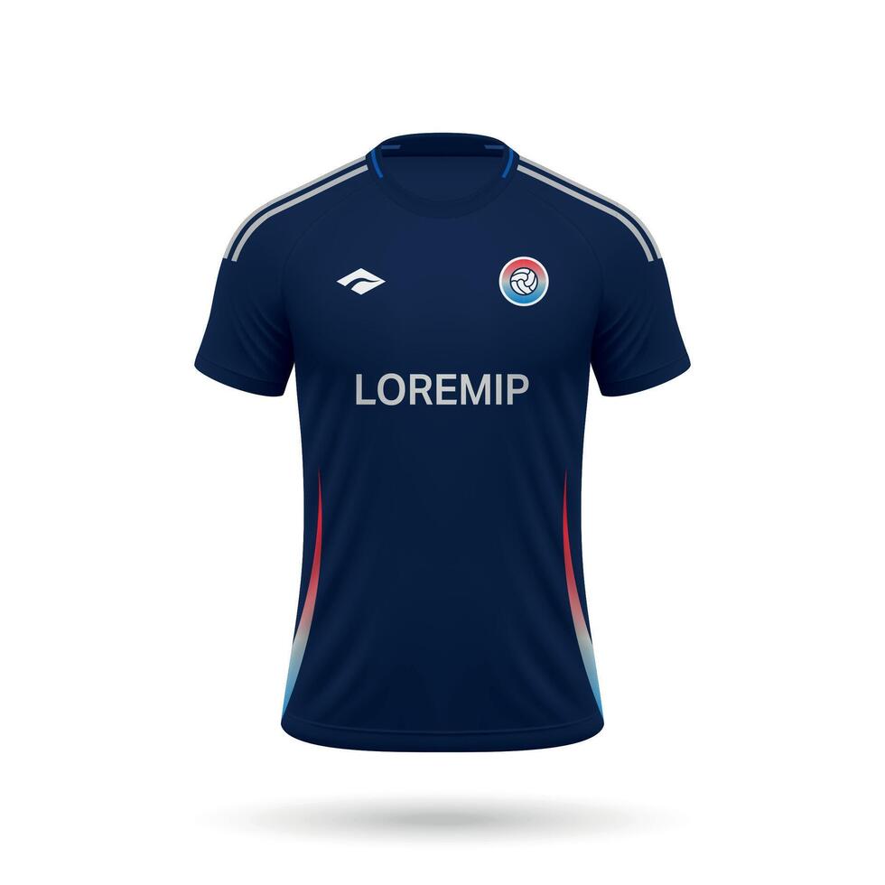 3d realistic soccer jersey in San Diego style, football club shirt template vector