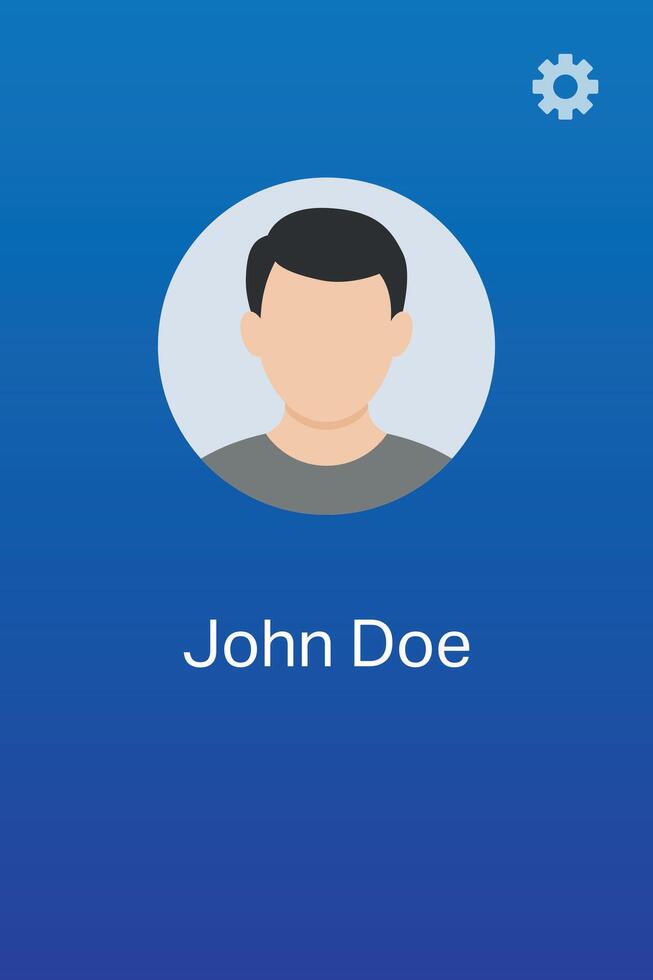 User Profile Screen with Avatar vector