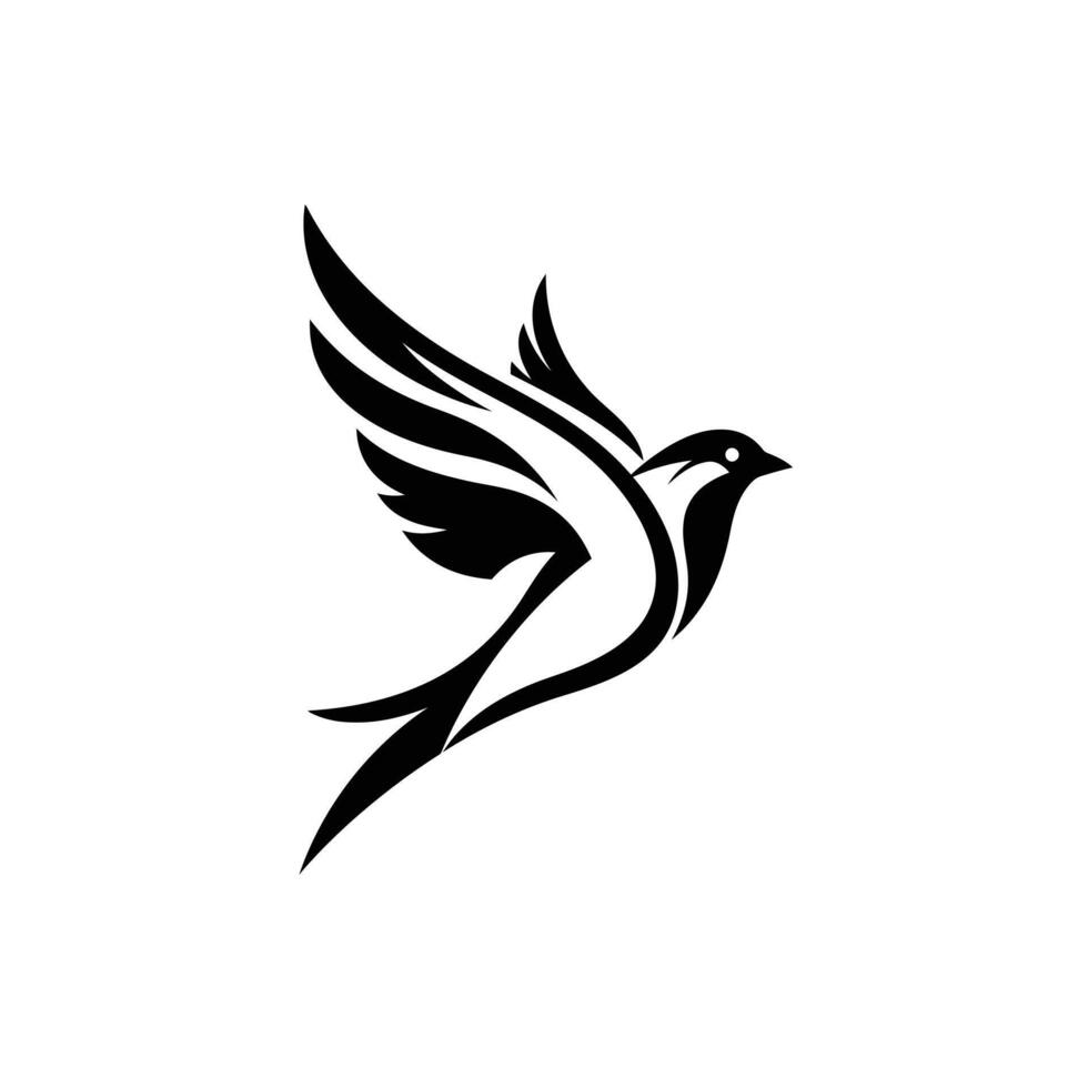 Lively Abstract Sparrow Flying with Energetic Wings vector