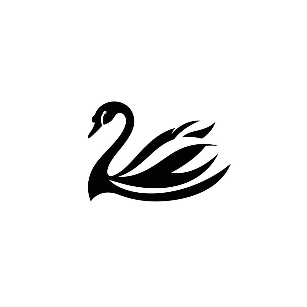 Graceful Abstract Swan Gliding Smoothly on Water vector