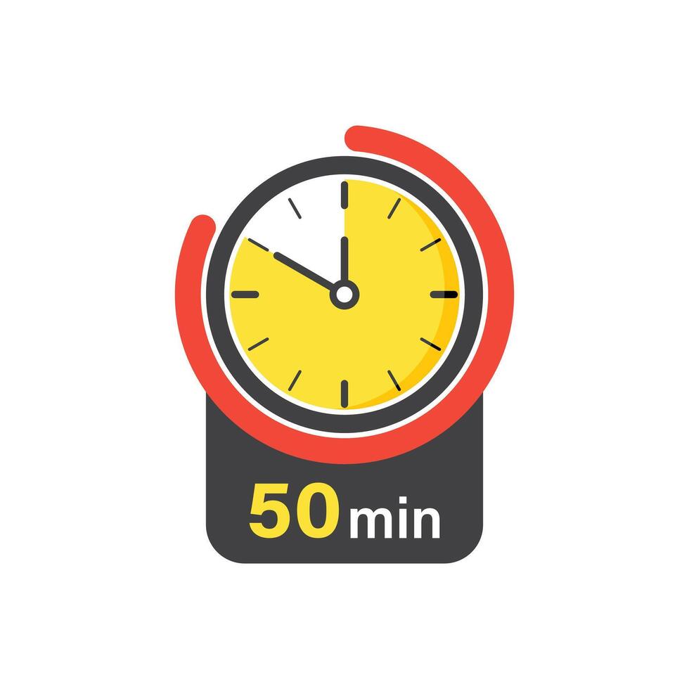 A clock with the word 50 minutes on it vector