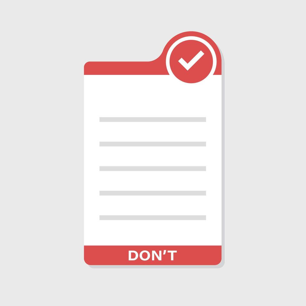 A don't list with a tick mark on it vector