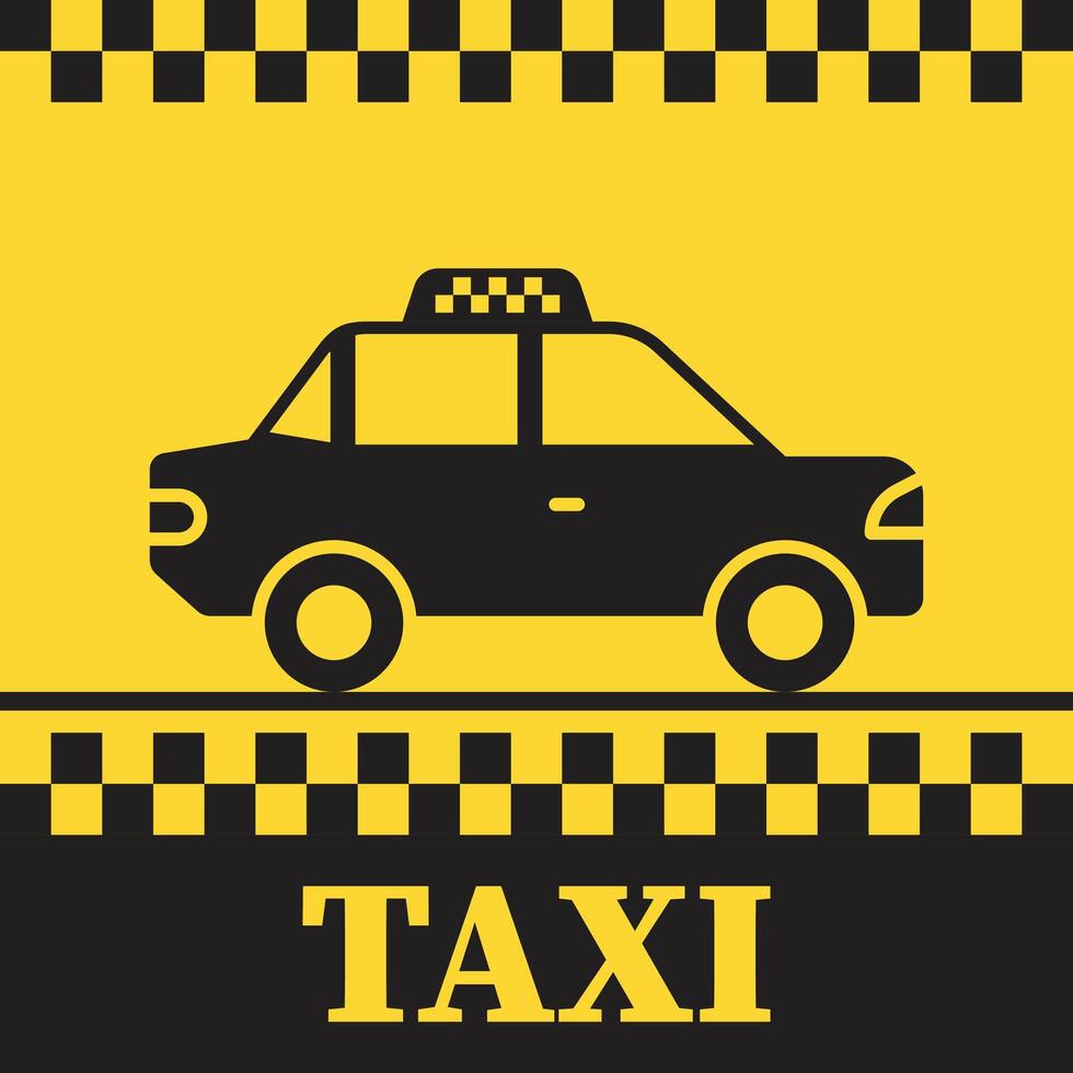 A taxi cab on a yellow background with the words taxi vector