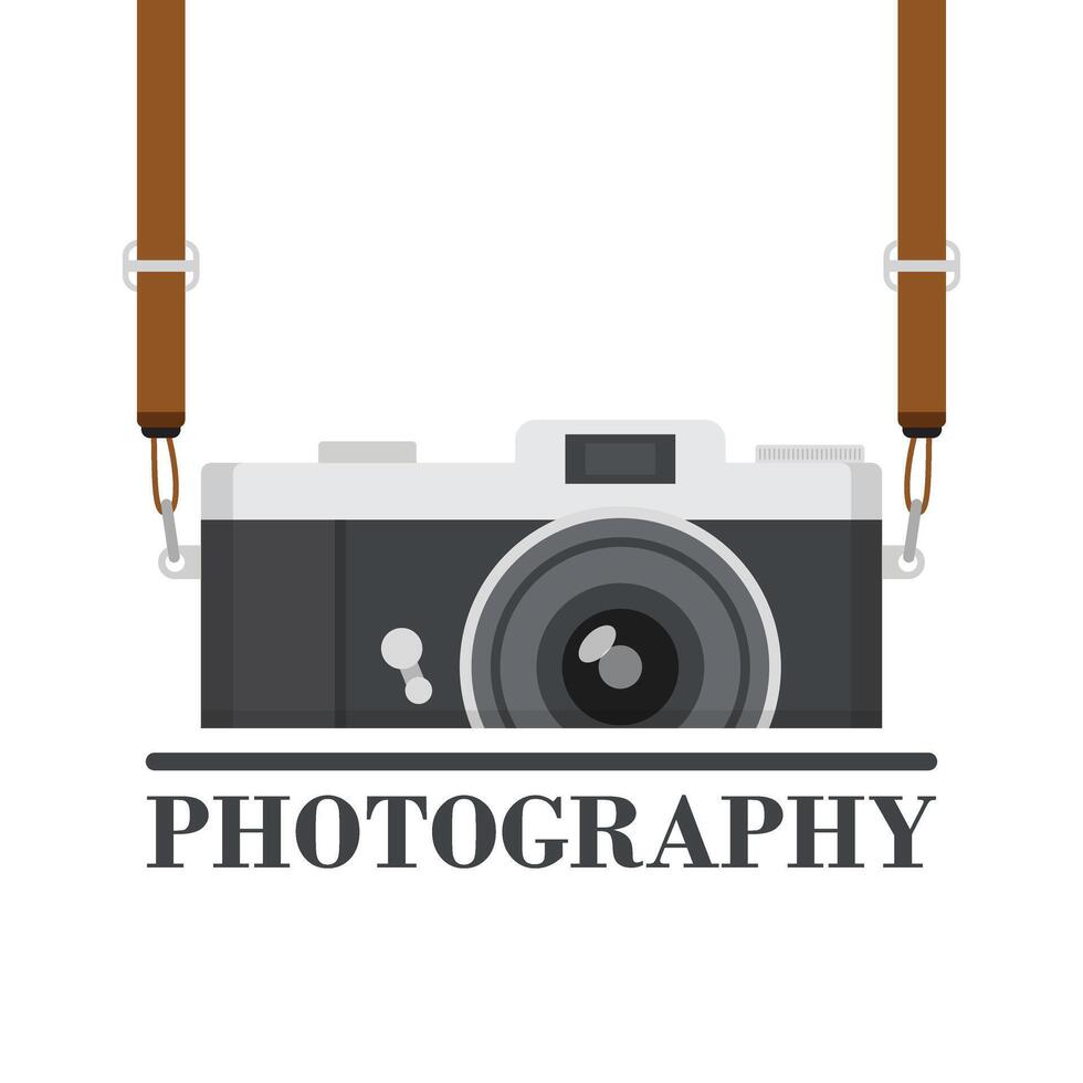 A camera with the word photography on it vector
