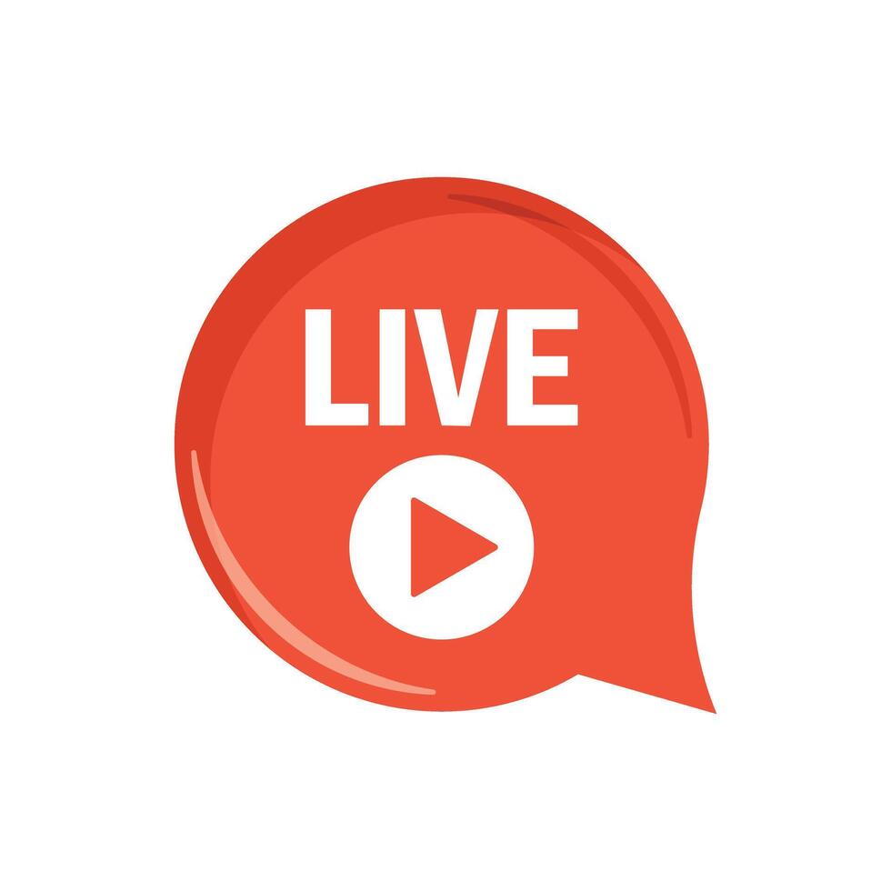 Live chat icon with a play button vector