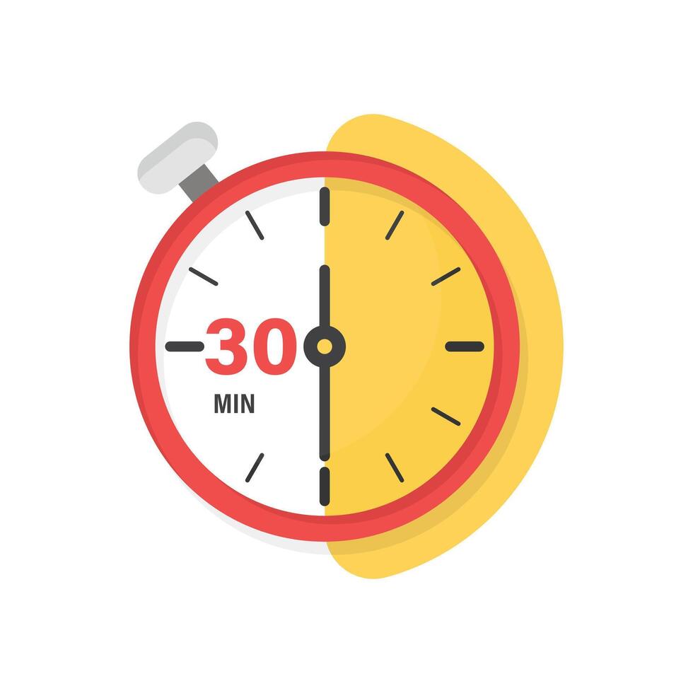 A stopwatch with the words 30 minutes on it vector