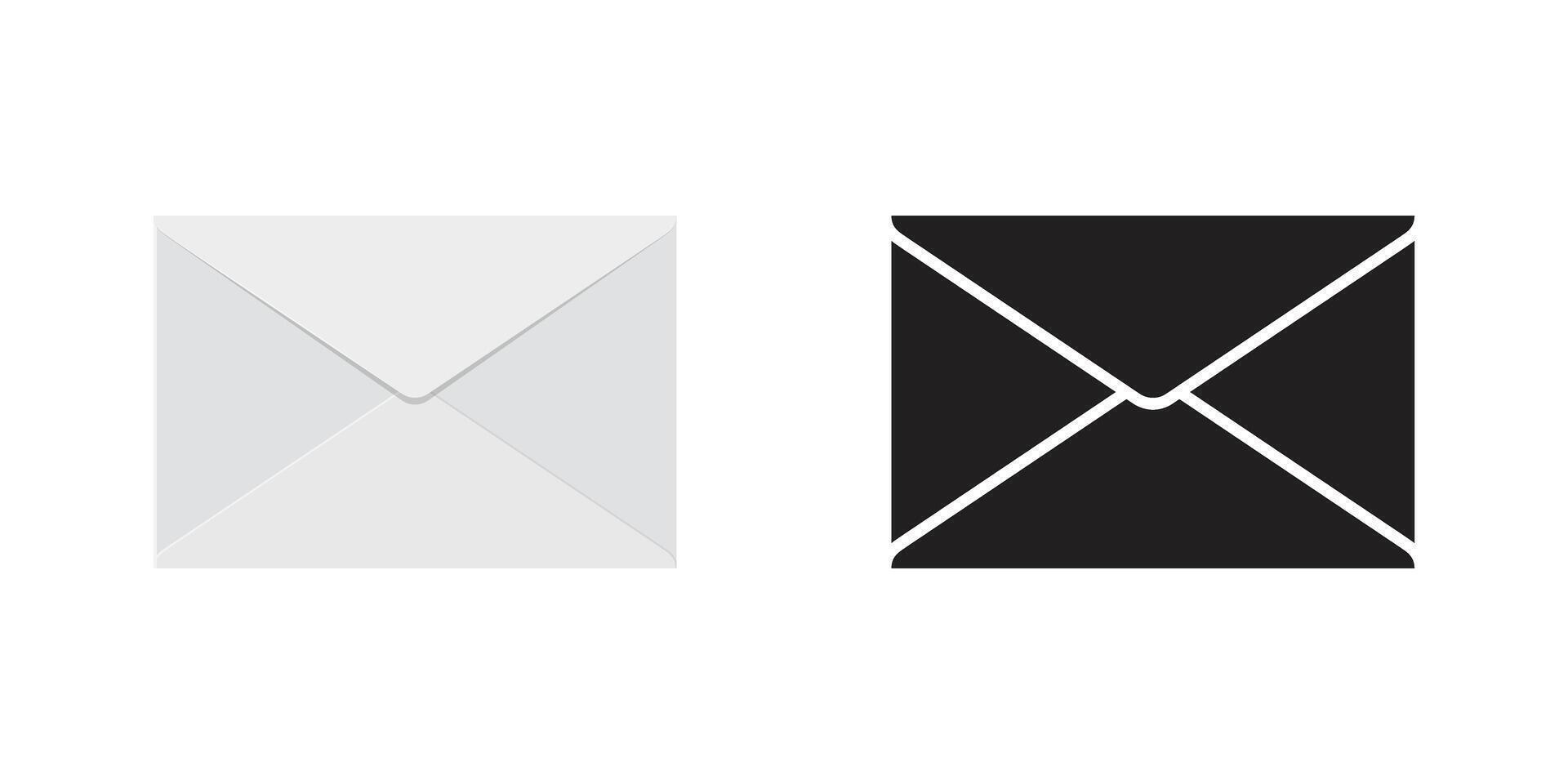 An envelope and envelope icon on a white background vector