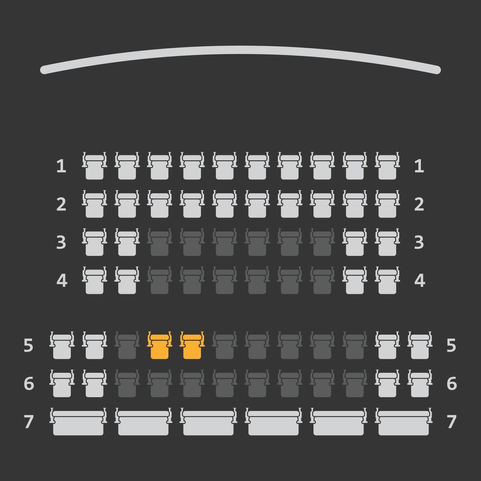 The seating plan for the theatre vector