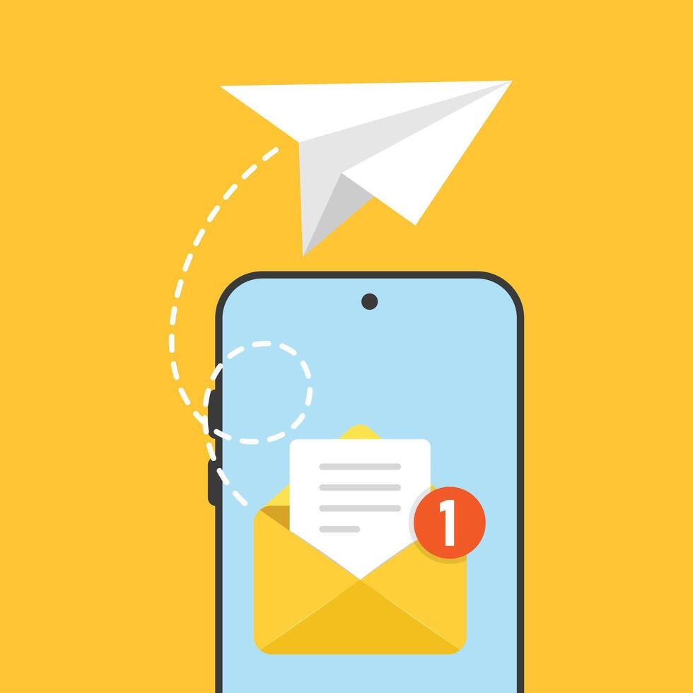 How to send email from your phone vector